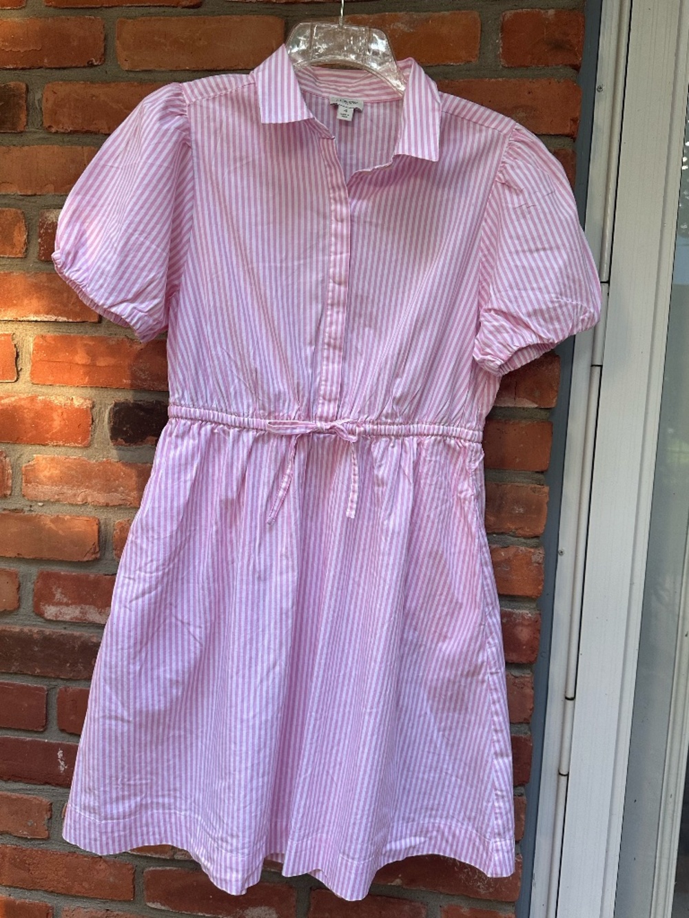 J.Crew Pink and White Striped Shirtdress ~ Size 4